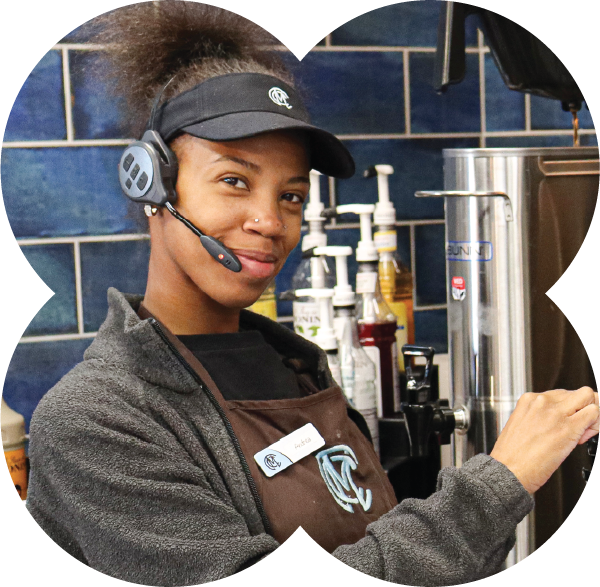 Employee with pastries